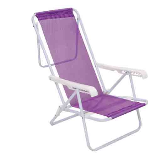 Sillas Playeras 8 Pos. Aluminio Sannet Lila Mor