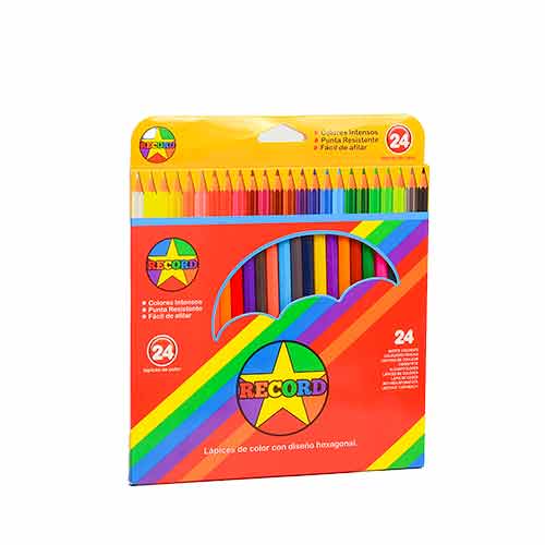 Lápices De Colores 24 Unidades Caja Cartón