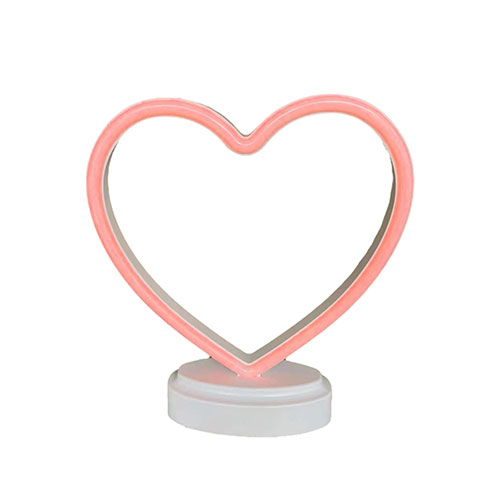 Lámpara De Neón Corazón Con Base