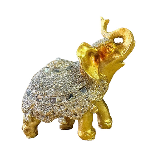 Adorno Elefante Poliresina Glitter