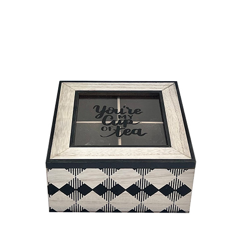 Cajas De Té 4 Divisiones Decorada Rombos