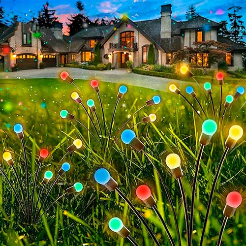 Estaca Solar Ramo Luces Led Decorativas Multicolor