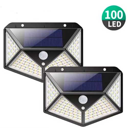 Aplique Luz Pared Interior Exterior Panel Solar