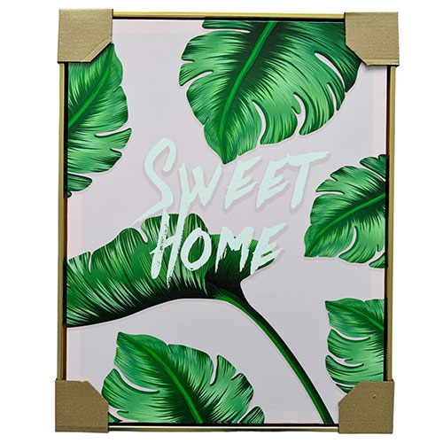 Cuadro Decorativo 40x50 Sweet Home Marco Dorado