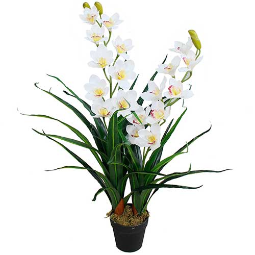 Planta Artificial Orquídea Blanca 90cm