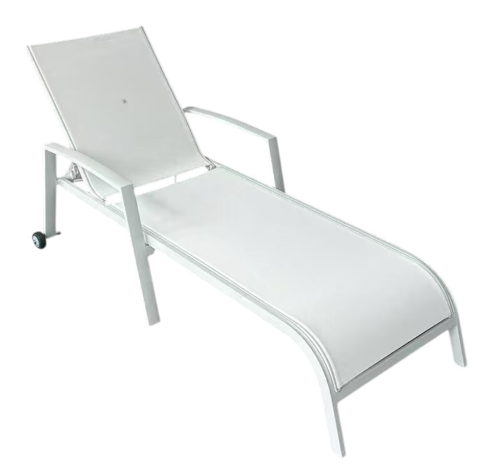 Reposera Piscina Malibú Blanco Posabrazos Aluminio