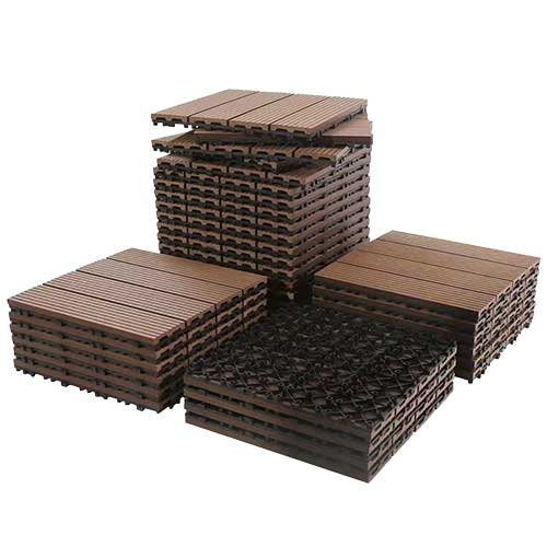 Baldosas Deck WPC 30x30cm Rayado Para Exterior