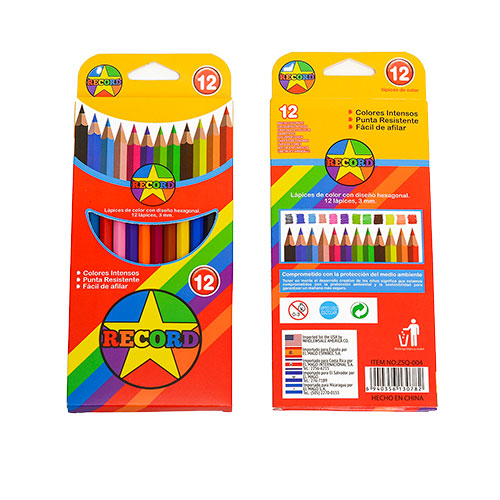 Lápices De Colores 12 Unidades Caja Cartón