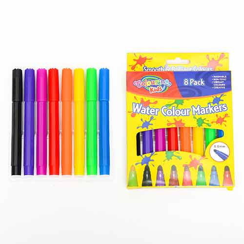Marcadores Gruesos 8 Unidades Water Colour Lavable