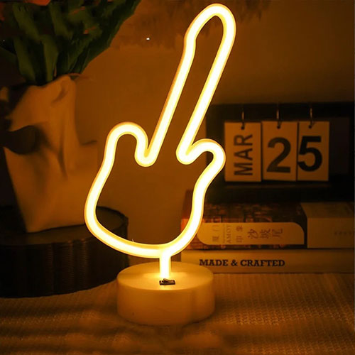 Lámpara De Neón Guitarra Con Base