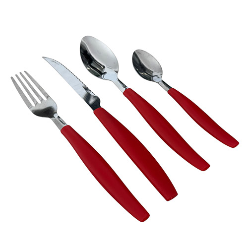 Juego De Cubiertos Acerinox 24 Piezas Tubo Rojo