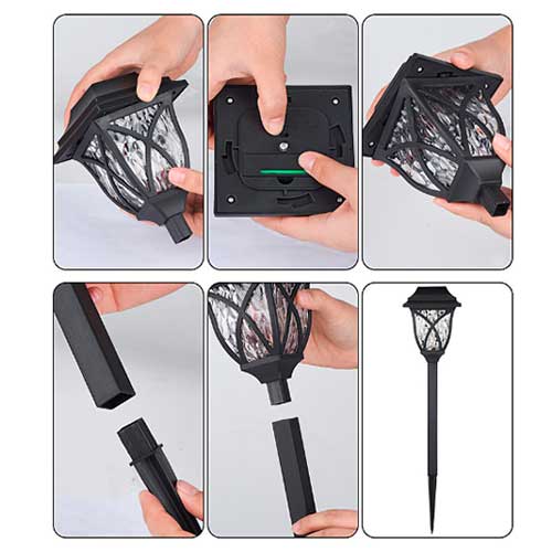 Farol De Jardín Pincho Solar Led Decorativo Set x6