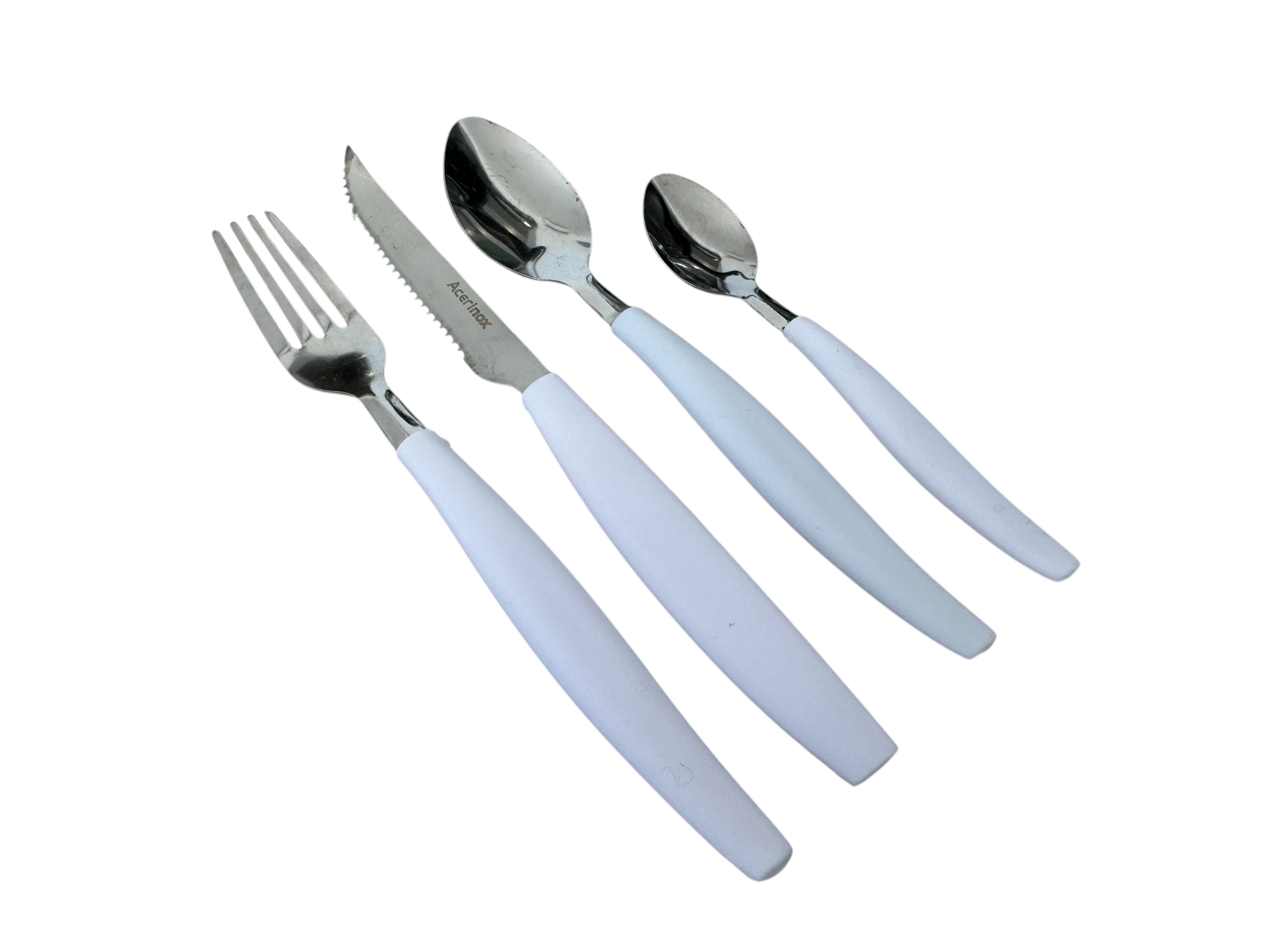 Juego De Cubiertos Acerinox 24ud. Cubertero Blanco