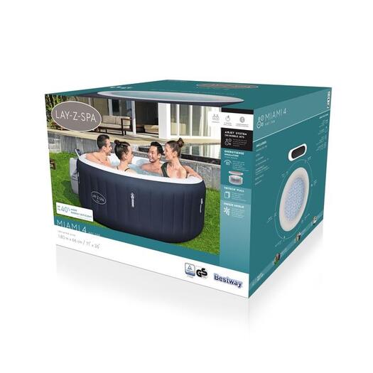 Lay-Z-Spa 6001C Miami Azul Bestway 4P 669Lt 180x66