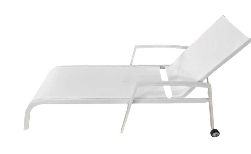 Reposera Piscina Malibú Blanco Posabrazos Aluminio