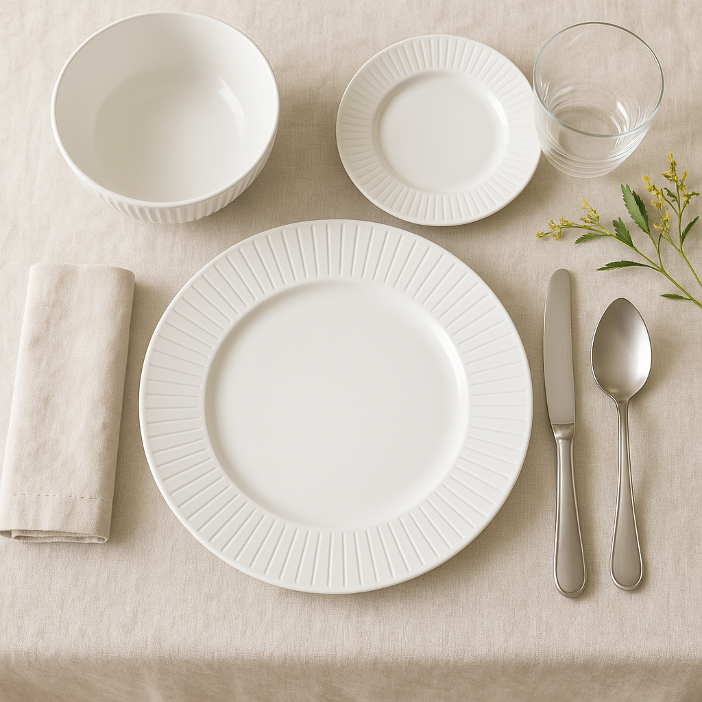 Plato Llano De Cerámica 27cm Rayado SW-10.5