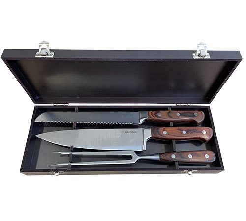 Set De Parrilla 3 Piezas En Caja Exhibidora