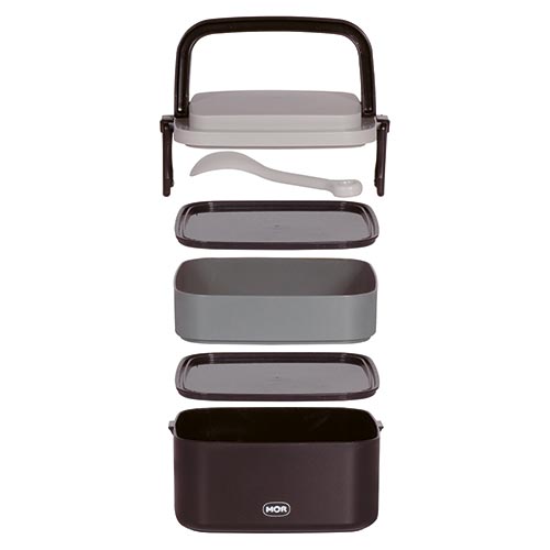 Lunchera Vianda Cuadrada 2 Compartimientos Mor