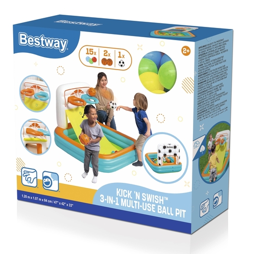 Centro de Juegos 3 en 1 Kick And Swish +2 Bestway