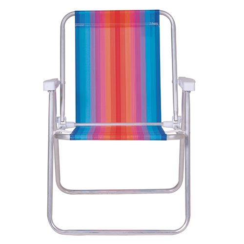 Sillas Playeras Alta Aluminio Rayada Mor