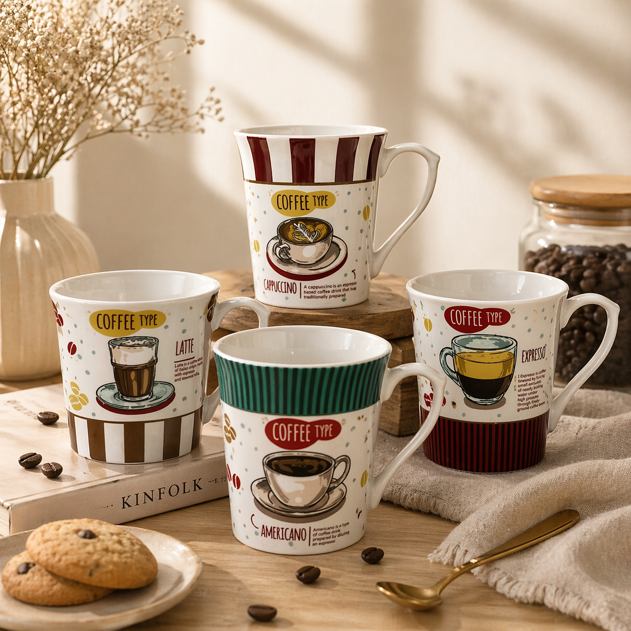 Tazas De Cerámica Coffee Type 450ml