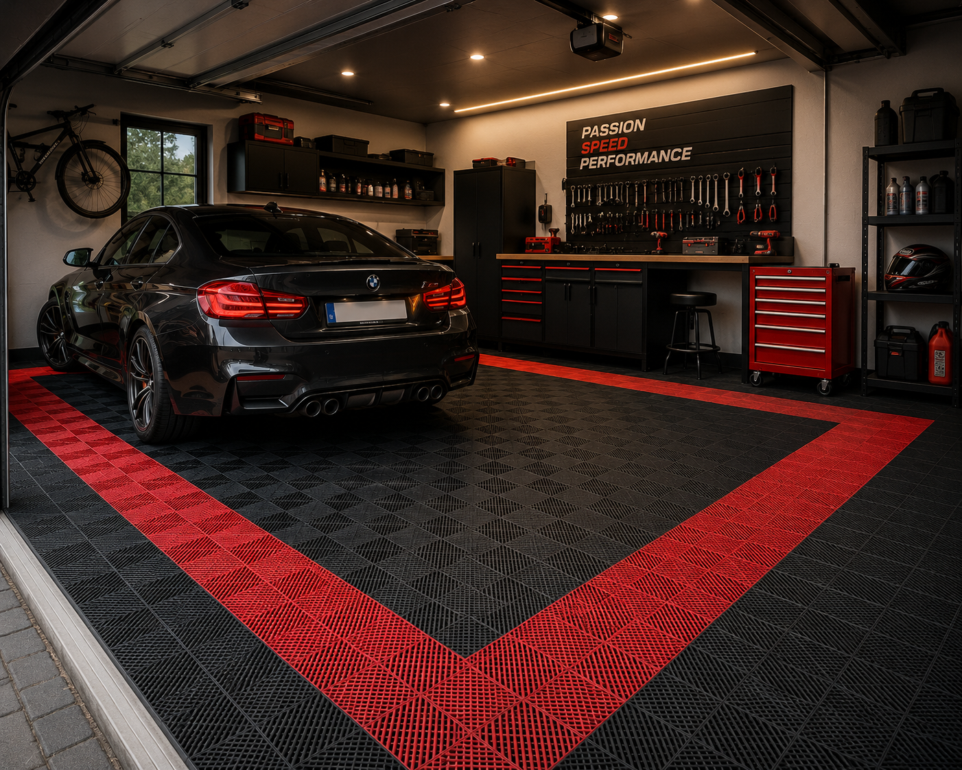 Baldosa Modular 40x40 PVC Rojo
