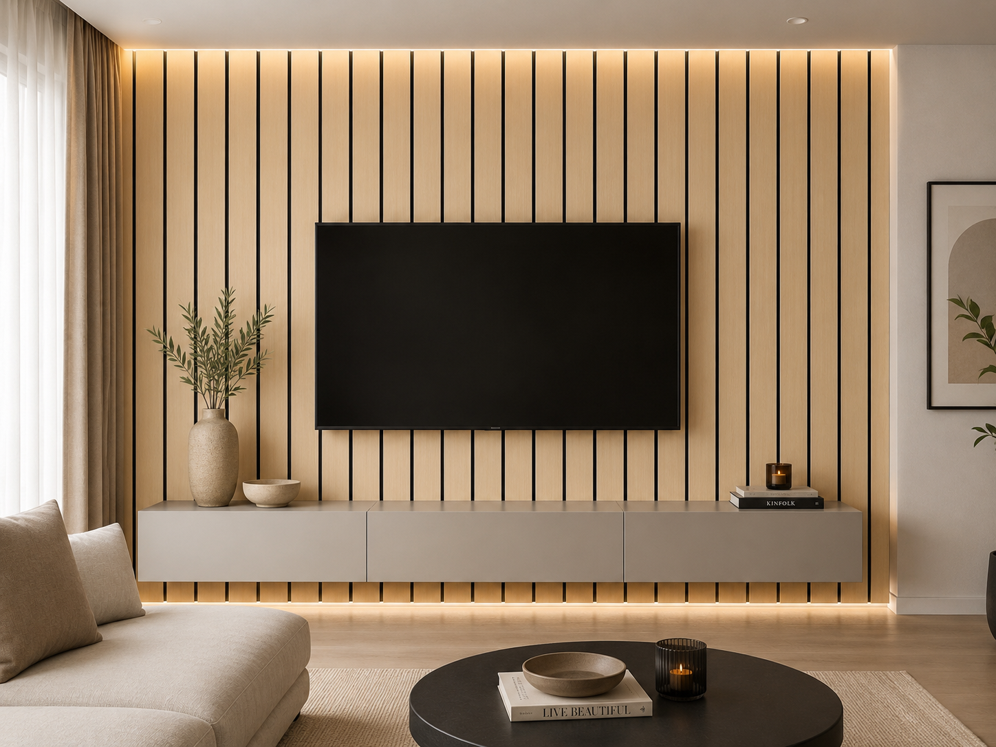 Panel PVC Ranurado Flat Natural 30x240