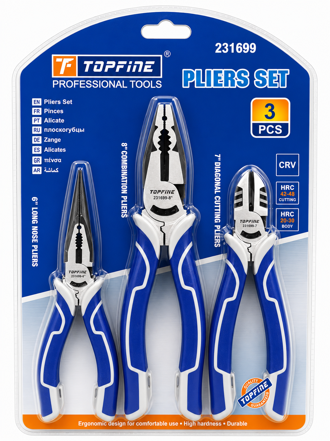 Alicate Universal Topfine Set x 3