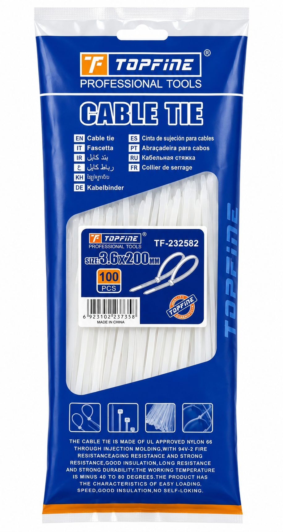 Precintos 20cm Topfine Set 100 Unidades