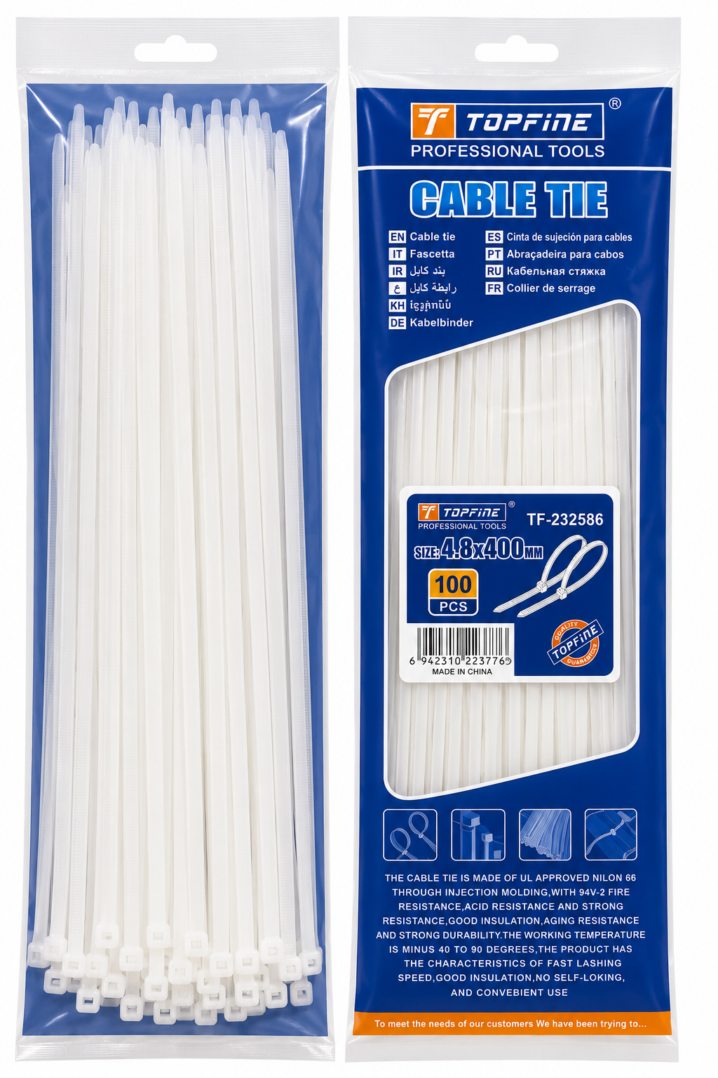Precintos 40cm Topfine Set 100 Unidades
