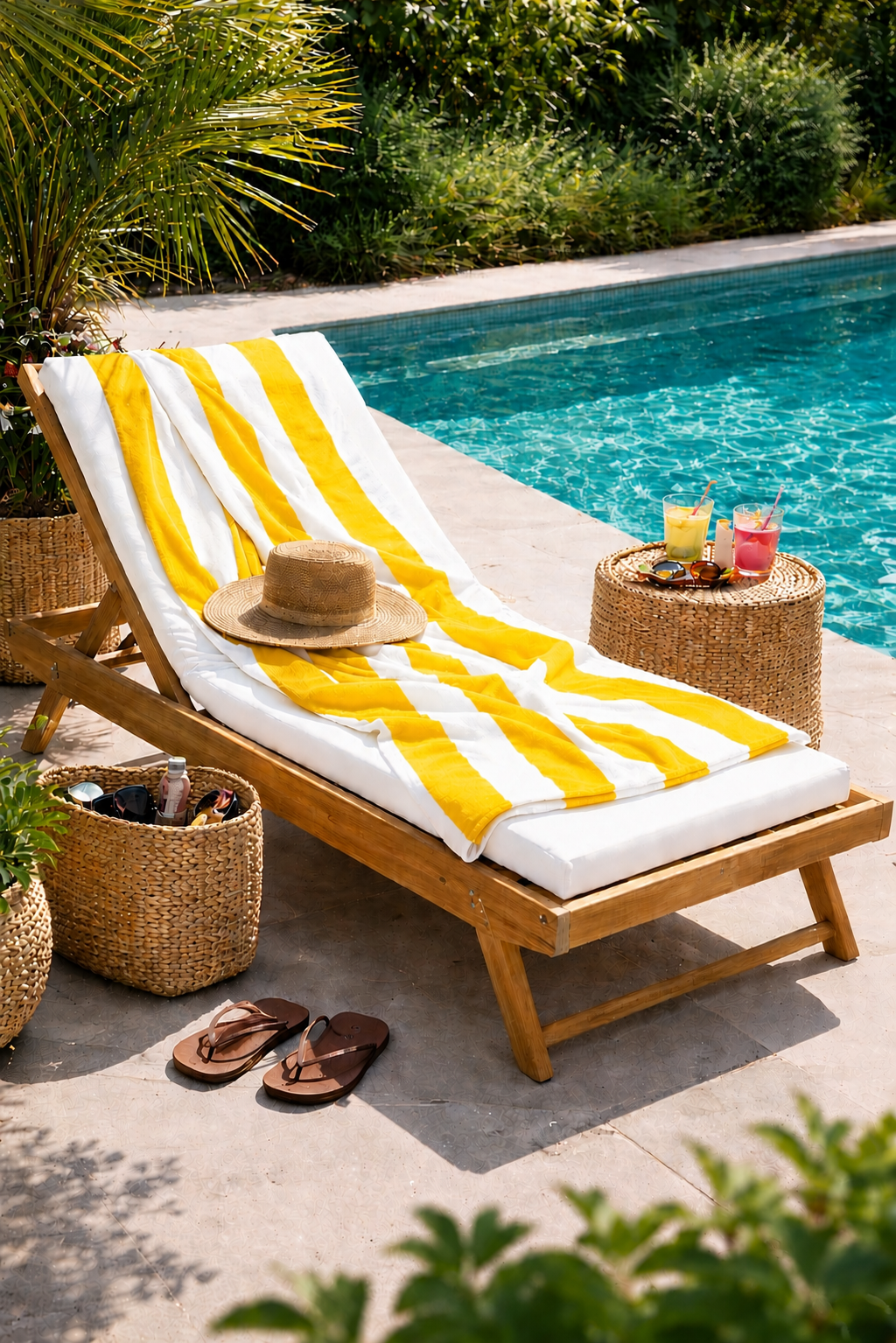 Toalla Rayas Amarillo 75x150 Para Playa