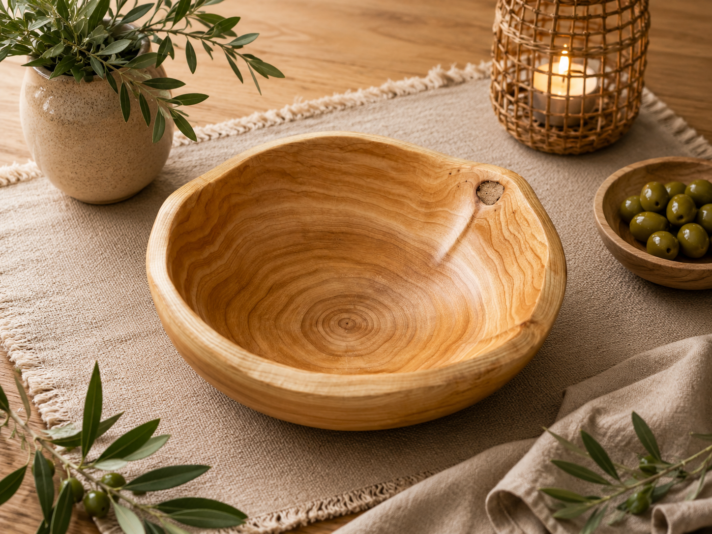Bowl De Madera 24x7cm